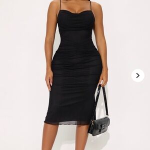 Elegant Black Midi Dress